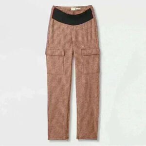 A New Day Women's Adaptive Seated Fit Pants, Brown Plaid - Size 4 NWT